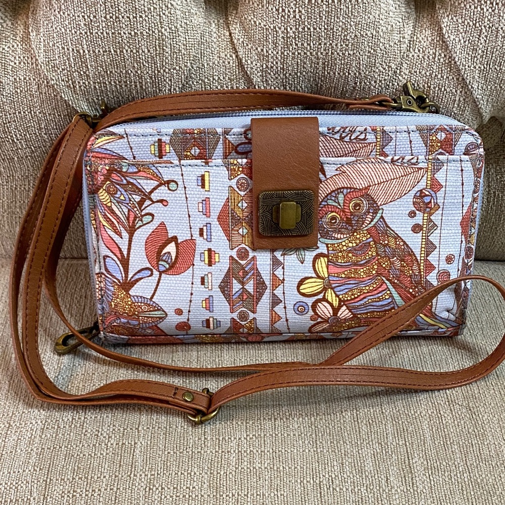 Sakroots Bohemian Patterned NEW Crossbody Wallet and Clutch Bag wStrap & Wrist